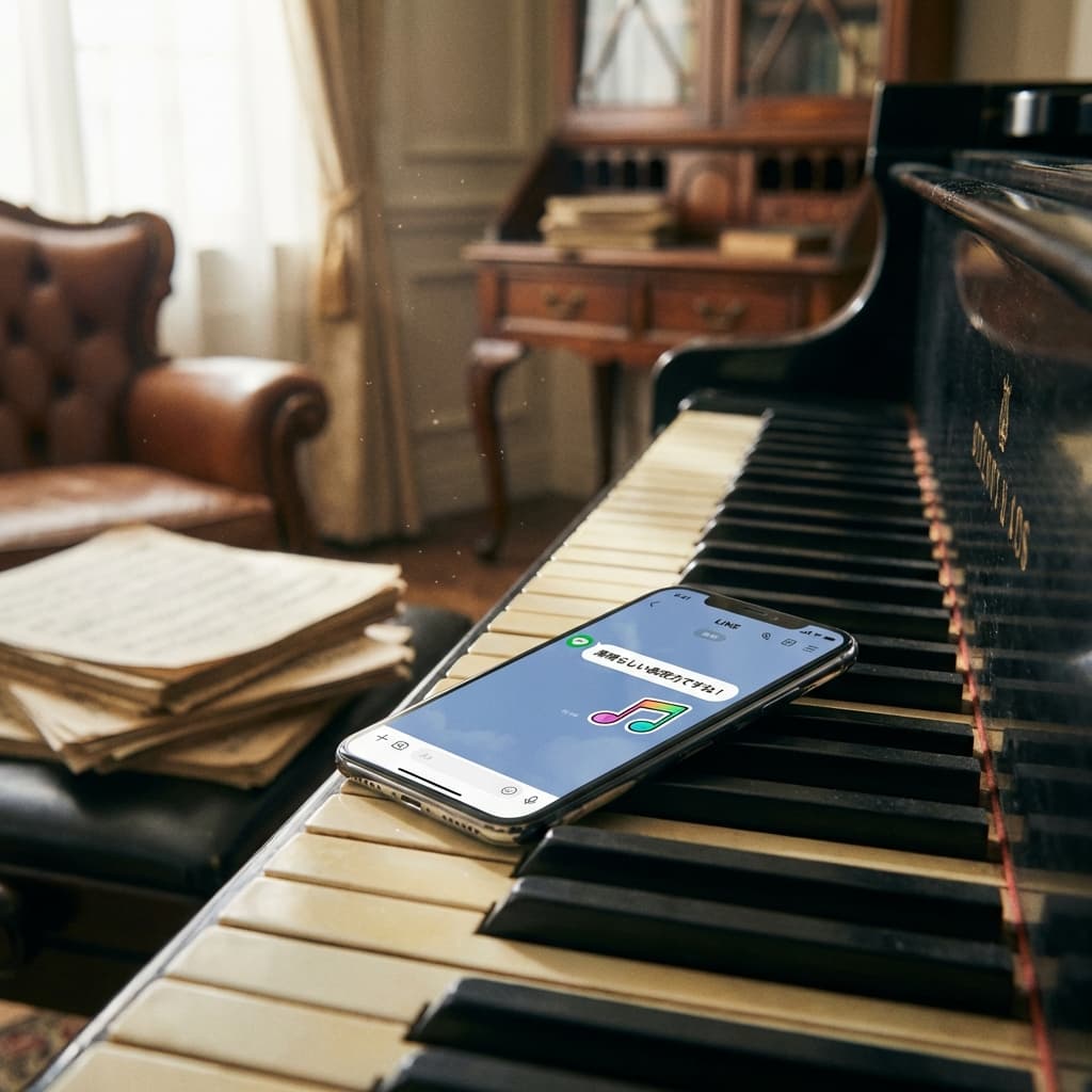 Piano and smartphone